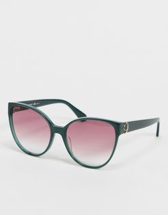 primrose oversized sunglasses-Green