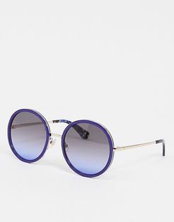 round sunglasses in blue-Blues