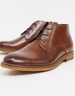 Dance chukka boots in cognac leather-Brown