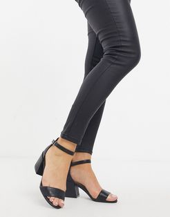 hannon heeled sandals in black leather