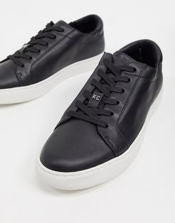 kam lace up sneakers in black leather