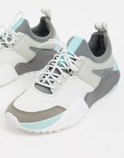 Maddox jogger sneakers in white multi leather