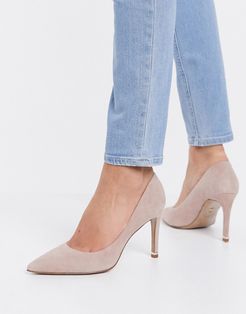 Riley 85 mid heeled pumps in dusty rose leather-Pink