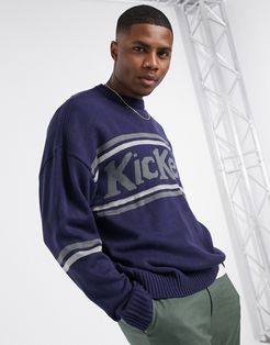 classic logo knitted sweater in navy