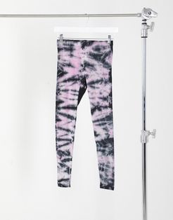 highwaisted tie-dye leggings-Black