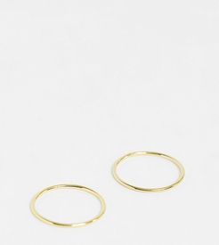 2 pack band rings in sterling silver gold plate