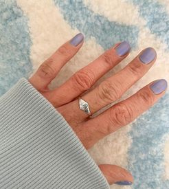 aquamarine March birthstone ring in sterling silver