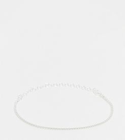 curved tube chain bracelet in sterling silver