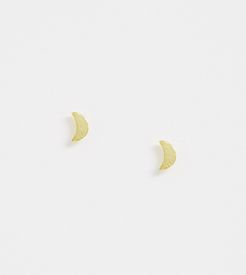 earrings in sterling silver gold plated crescent moon stud