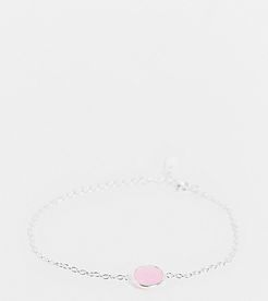 Exclusive bracelet with pink quartz in sterling silver