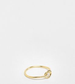 gold plated knot detail ring in sterling silver