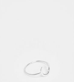 ring with crescent moon in sterling silver
