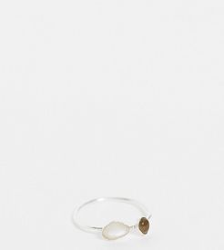 ring with double stones in sterling silver