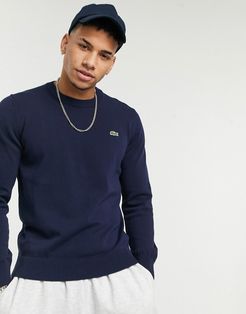 crew neck cotton sweater in navy