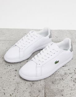 Graduate 120 leather sneakers in white with silver tabs