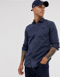 plain long sleeve shirt-Navy