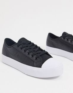 ziane leather lace up sneakers in black