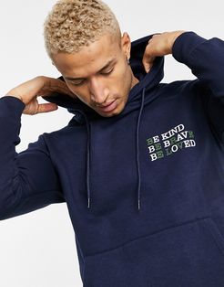 be kind logo hoodie in navy