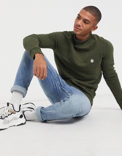high funnel neck sweatshirt mix and match in khaki-Green