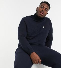 Plus high funnel neck sweatshirt mix and match in navy