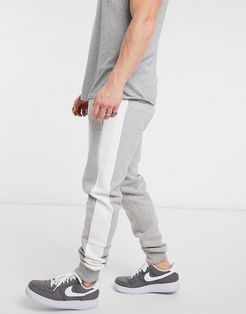 sweatpants set in gray with white stripe-Grey