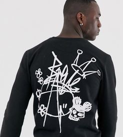 Tall back print sweatshirt-Black