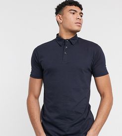 Tall slim fit polo in muscle fit in navy