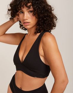 Berta organic cotton triangle bralette in black