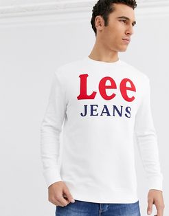 Jeans sweatshirt with big logo in white