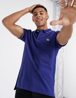 pique polo shirt-Blue