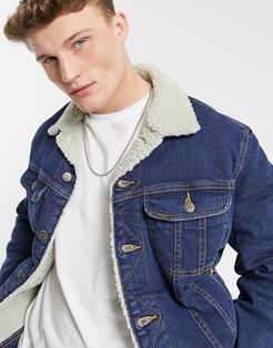 sherpa jacket in dark sidney-Blues