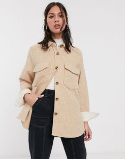 boucle jacket in beige