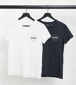 perfect tee 2 pack in white and black-Multi