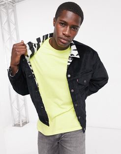 Levi's Skateboarding Type 3 reversible jacket in black/zebra print