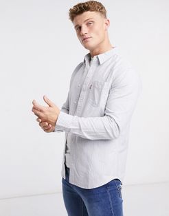 sunset 1 pocket standard fit stripe shirt in blue/white