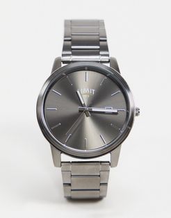 bracelet watch in gunmetal gray with gray dial-Grey