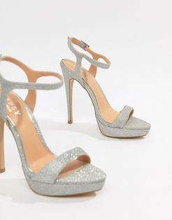 glitter platform sandal-Silver