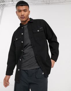 denim shirt with pockets in black