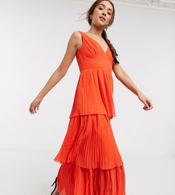 tiered maxi dress in orange