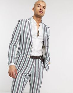 suit jacket in blue and white stripe-Blues