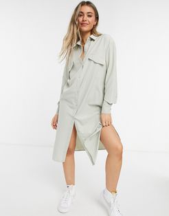 maxi shirt dress in mint green