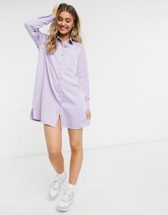 shirt dress in purple stripe