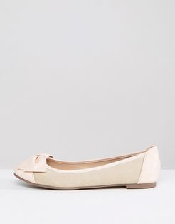 Bow Front Soft Ballerina-Beige