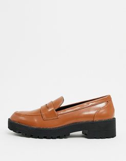 chunky loafers in tan