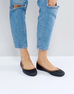 Contrast Trim Soft Ballerina-Black