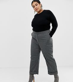 tailored pants in stripe-Black