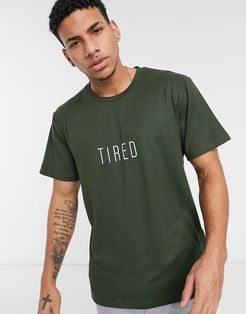 Tired lounge t-shirt in khaki-Green