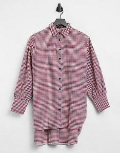 oversized shirt in plaid-Multi