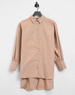 oversized shirt in stone-Neutral