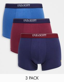 3 pack boxers with contrast waistband in navy